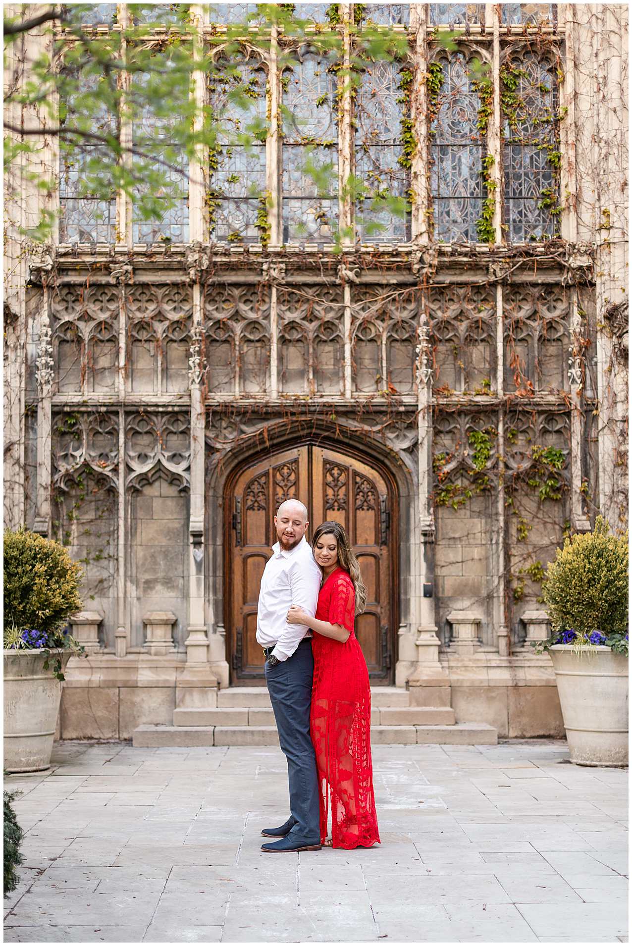 Summer Engagement Photos at the University of Chicago campus in Chicago, Illinois