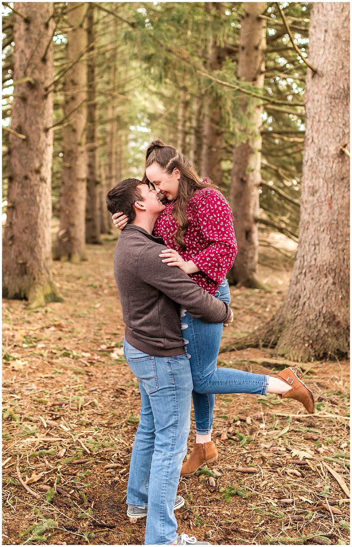 Champaign-IL-Engagement-Photos-Lake-of-the-Woods-Mahomet-IL-Couples-Pictures-PNW Trees-Central-IL