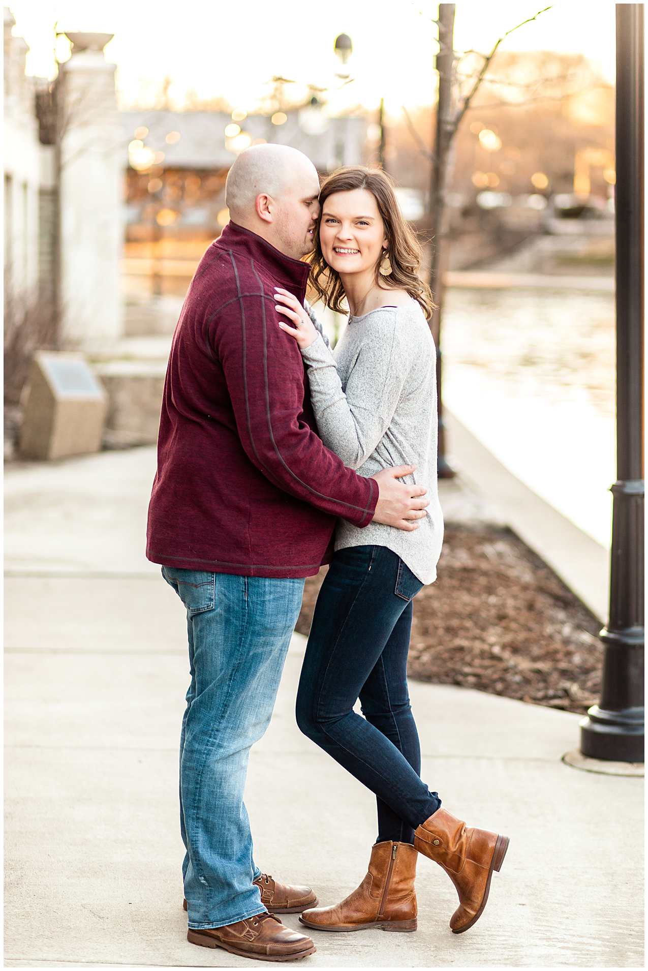 Naperville IL Sunset Engagement Photos-Spring Engaged Couple in the Chicago Suburbs