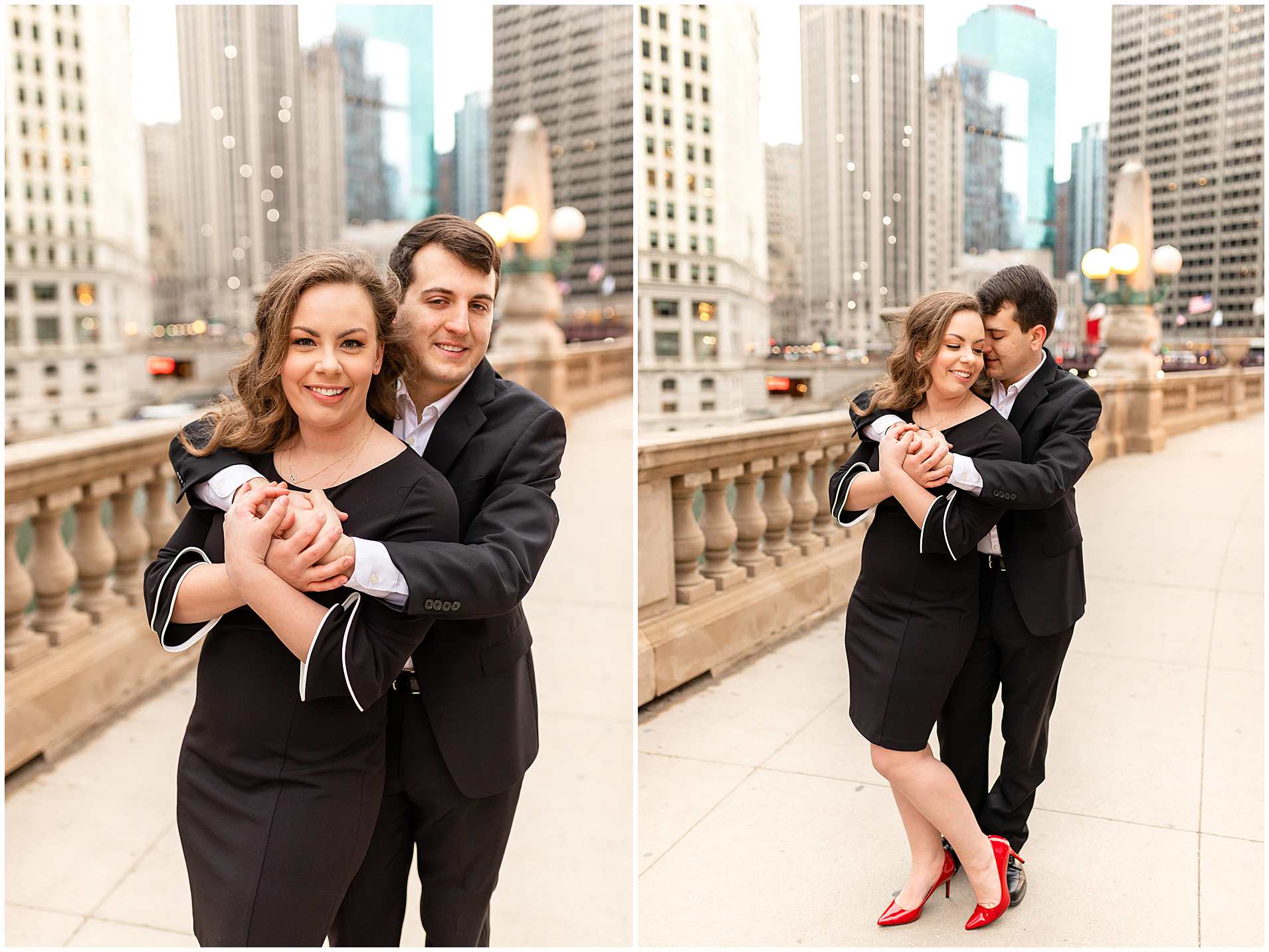 The Wrigley Building Engagement Photos, Spring Engagement Pictures in Downtown Chicago IL