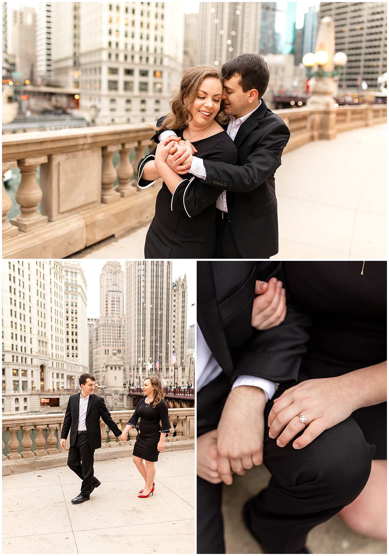 Spring Engagement Photos at The Wrigley Building, Chicago IL Engagement 