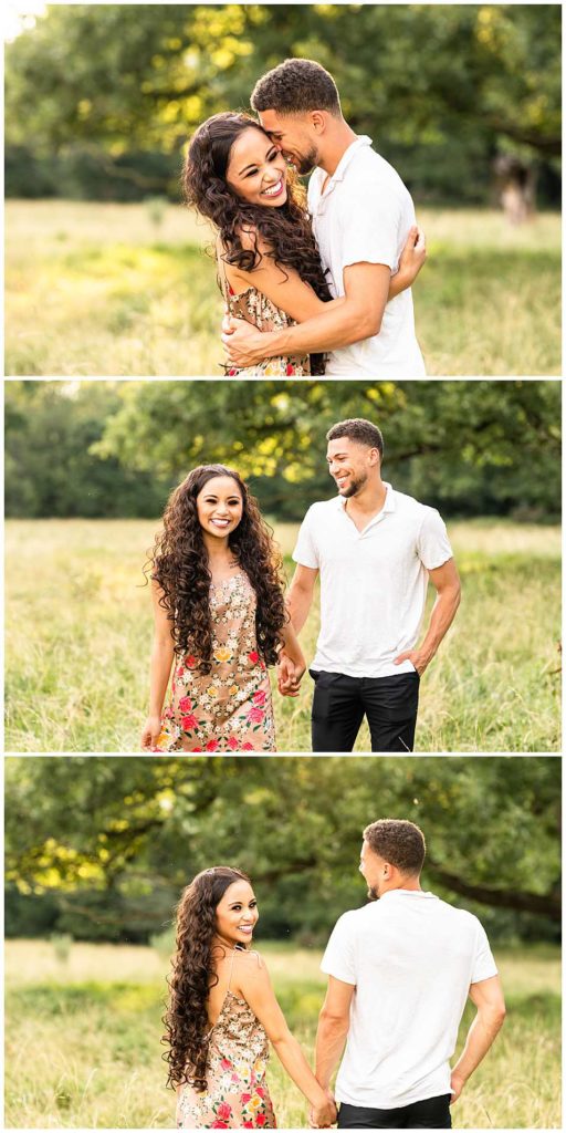 Engagement Couple poses on Kankakee County Farm