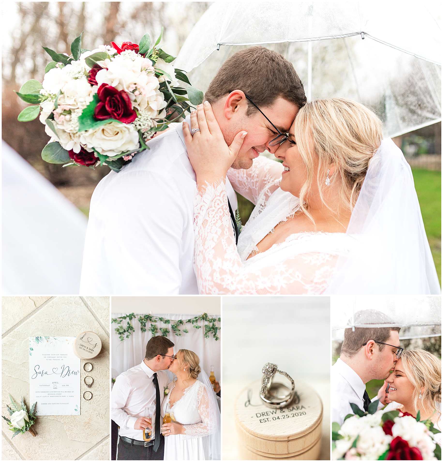 Tinley Park Wedding Pictures in the rain-Illinois Wedding Photographer
