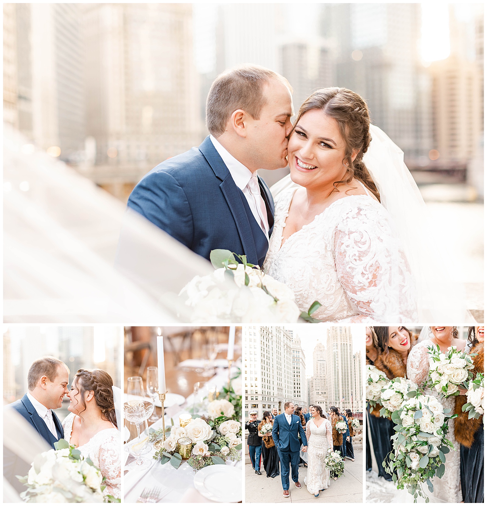 Chicago Wedding Photos at the Wrigley Building